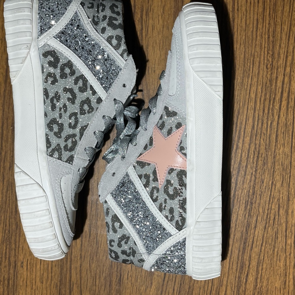 Vintage Havana Always 3.5 Leopard Print Silver Glitter  Pink Star SZ 8.5